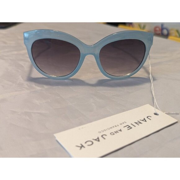 Janie and Jack Striped Sunglasses Blue & Clear striped Kids' Size 4 and up NWT! - Picture 1 of 8